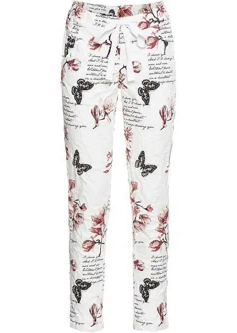 Pantaloni in twill di misto cotone elasticizzato, bonprix