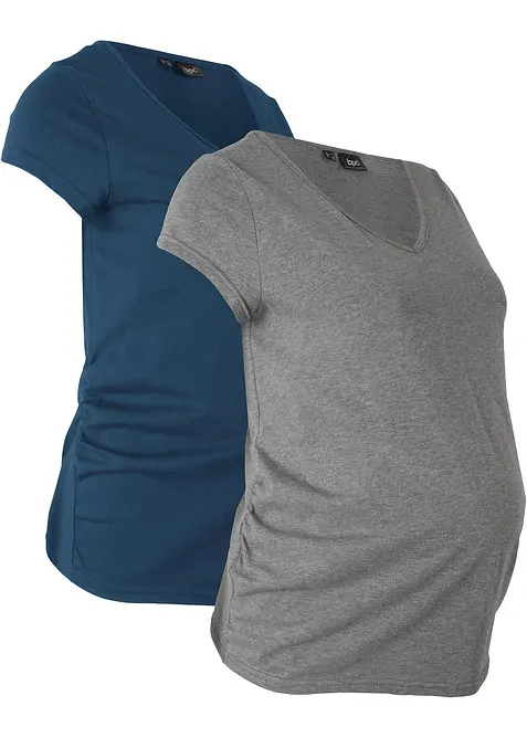 Maglia basic prémaman in cotone biologico (pacco da 2), bonprix