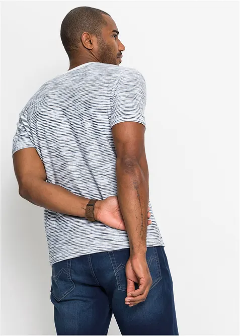 Maglia serafino a maniche corte in puro cotone, bonprix