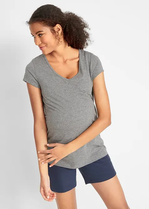 Maglia basic prémaman in cotone biologico (pacco da 2), bonprix