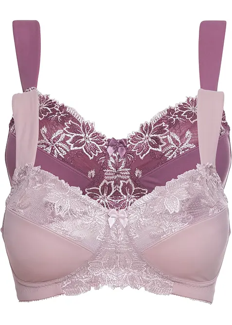Reggiseno senza ferretto con spalline imbottite (pacco da 2), bonprix