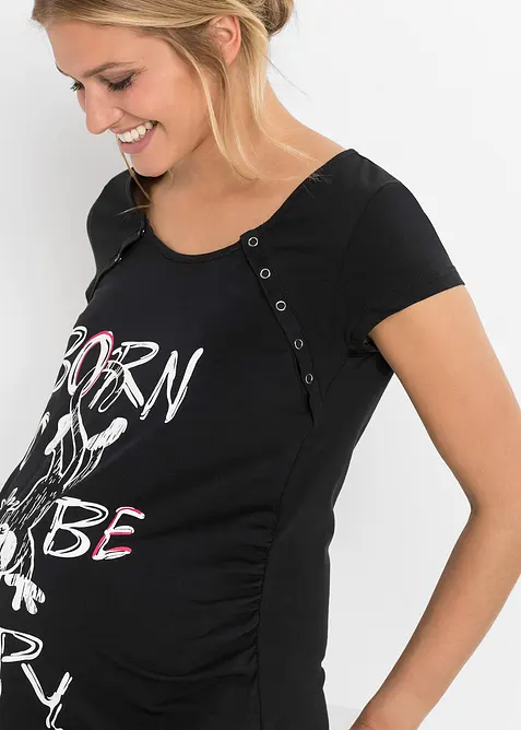 Camicia da notte allattamento con cotone, bonprix