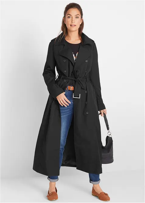 Trench lungo con cintura, bonprix