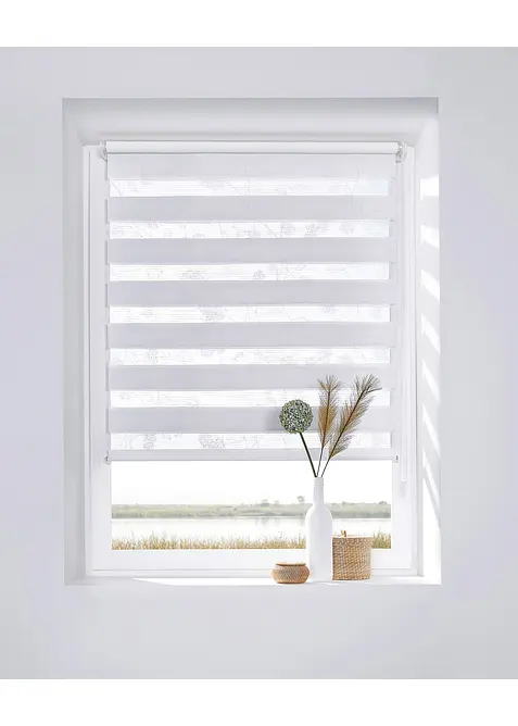 Tenda a rullo doppia con ricamo floreale, bonprix