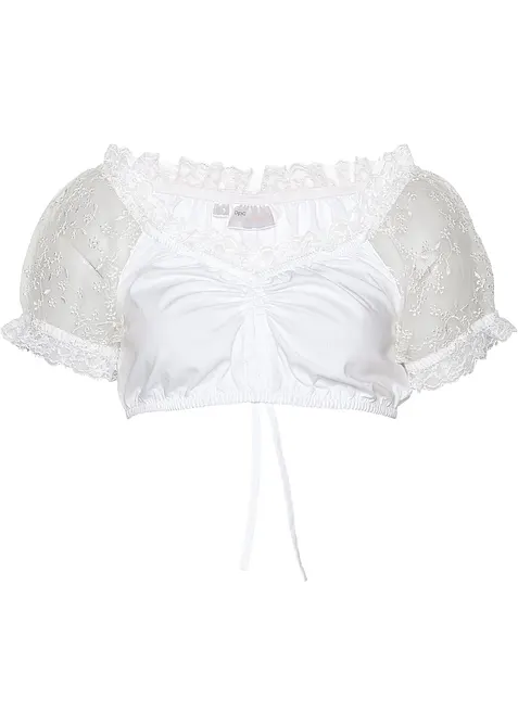 Camicetta bavarese con maniche in pizzo Premium, bonprix