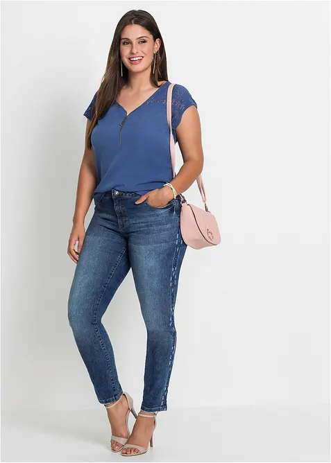 Jeans skinny elasticizzati, vita media, bonprix