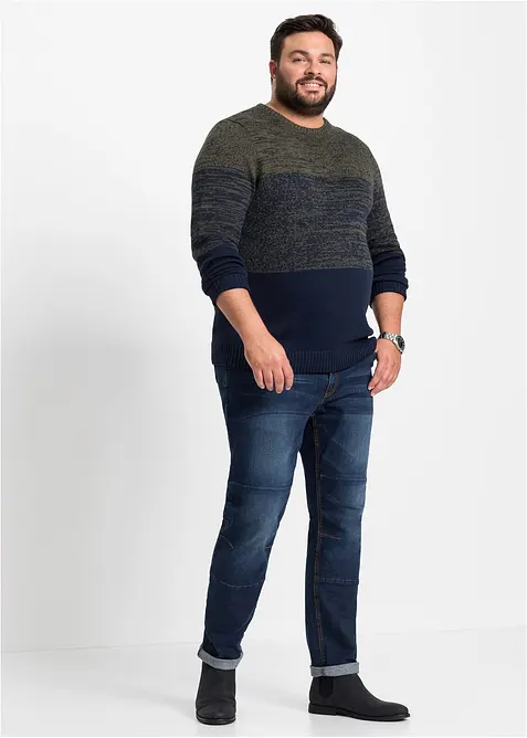 Maglione con taglio comfort in filato fine di misto cotone morbido, bonprix