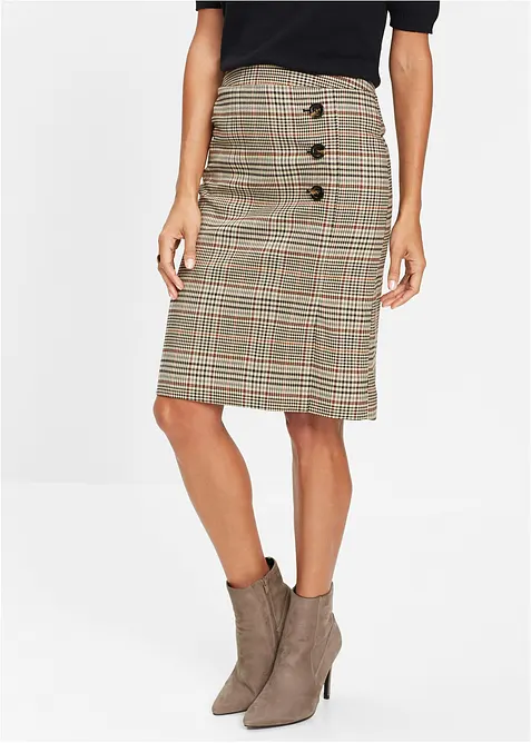 Gonna longuette con bottoni, bonprix