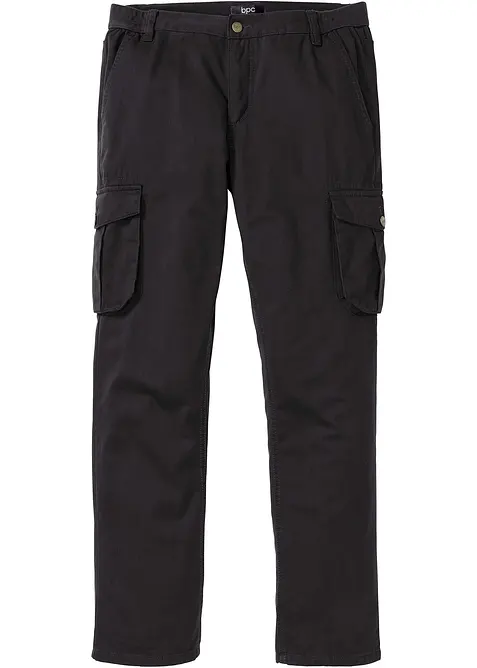 Pantaloni cargo in puro cotone, taglio confortevole regular fit, straight, bonprix