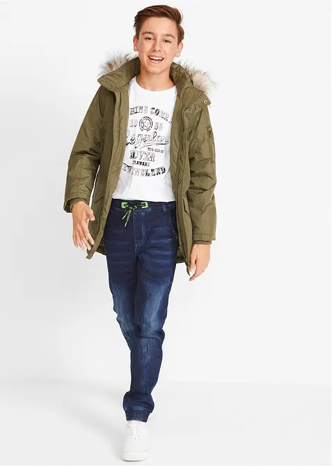 Jeans in felpa con elastico in vita regular fit, tapered, bonprix