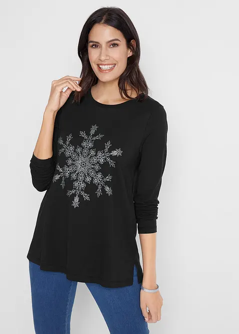 Maglia in puro cotone a maniche lunghe, bonprix