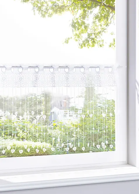 Tenda a vetro con fili e cuori, bonprix