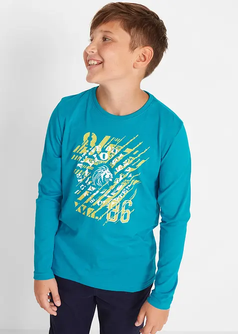 Maglia a maniche lunghe in puro cotone (pacco da 2), bonprix