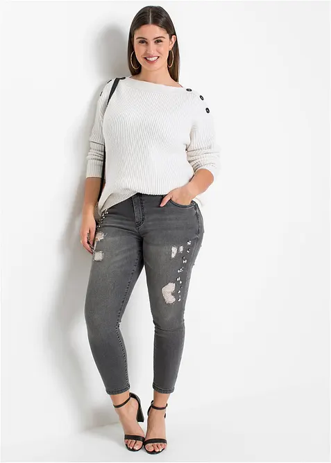 Maglione oversize con bottoni, bonprix