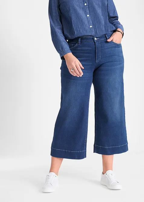 Jeans culotte cropped elasticizzati ultra morbidi, bonprix