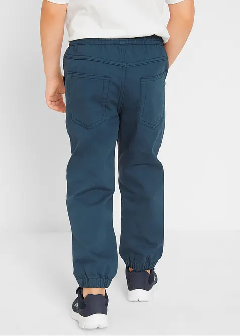 Pantaloni con elastico in vita in puro cotone, regular fit (pacco da 3), bonprix