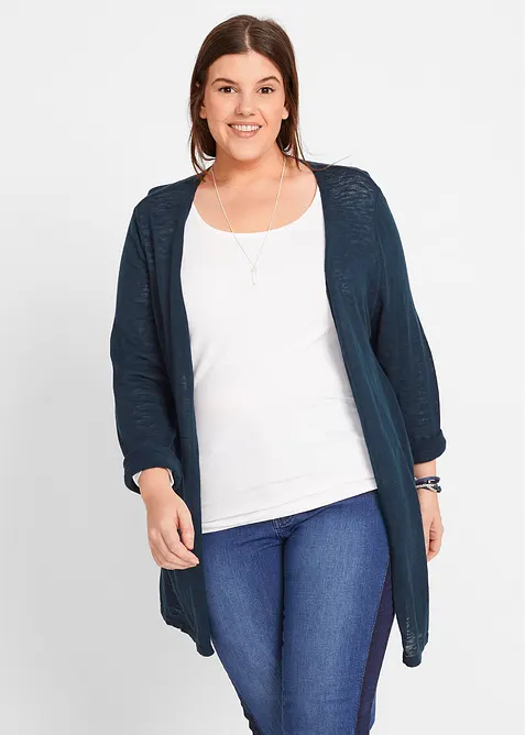 Cardigan in puro cotone fiammato leggero, bonprix