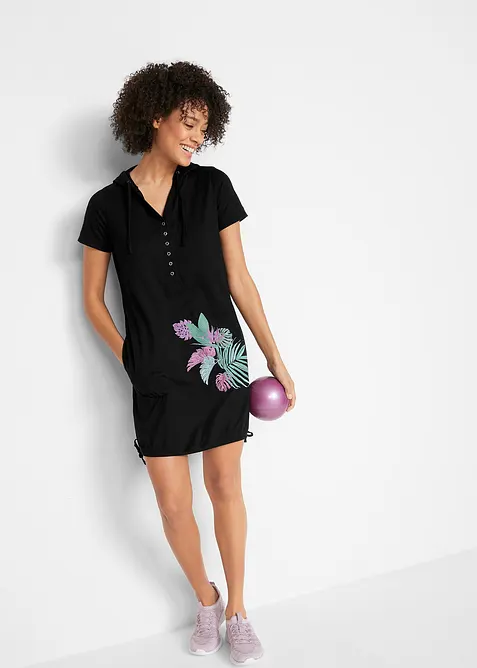 Abito in maglina di cotone a maniche corte, bonprix