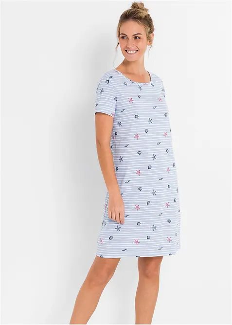 Camicia da notte corta in puro cotone, bonprix