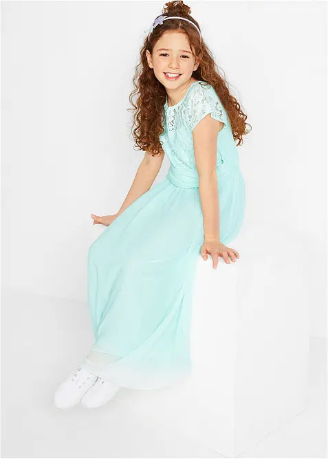 Abito in chiffon con pizzo, bonprix