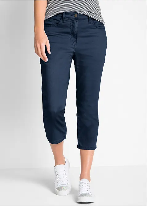 Jeans straight con cinta comoda, vita media, bonprix