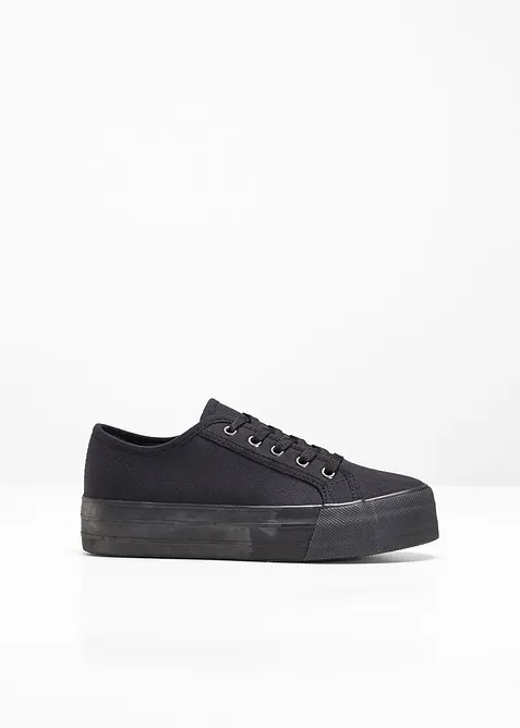 Sneaker in tela di cotone con plateau, bonprix