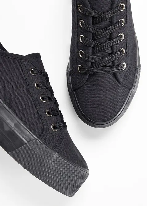 Sneaker in tela di cotone con plateau, bonprix