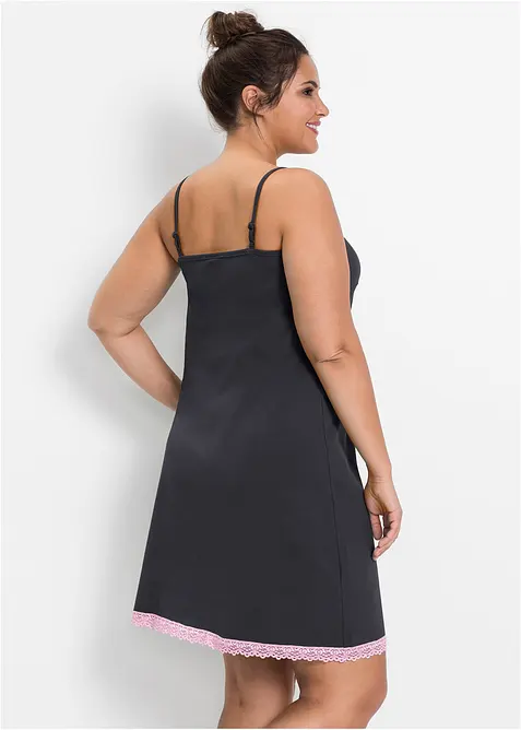 Camicia da notte corta con pizzo delicato, bonprix