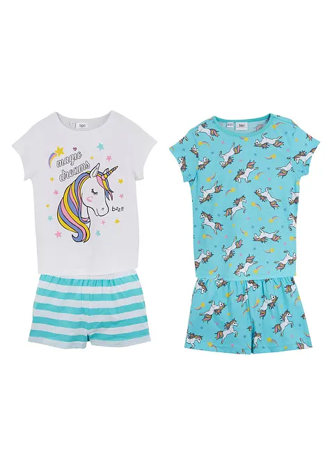 Pigiama estivo in puro cotone (pacco da 2), bonprix