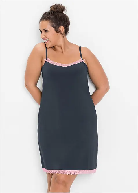 Camicia da notte corta con pizzo delicato, bonprix