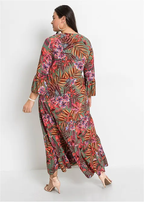 Abito lungo fantasia in viscosa fluente, bonprix