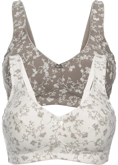 Reggiseno senza ferretto con cotone biologico morbido (pacco da 2), bonprix
