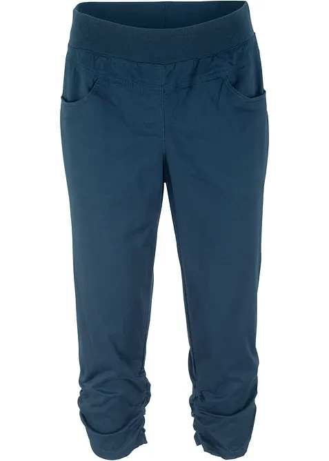 Pantaloni capri di misto cotone con cinta comoda, bonprix