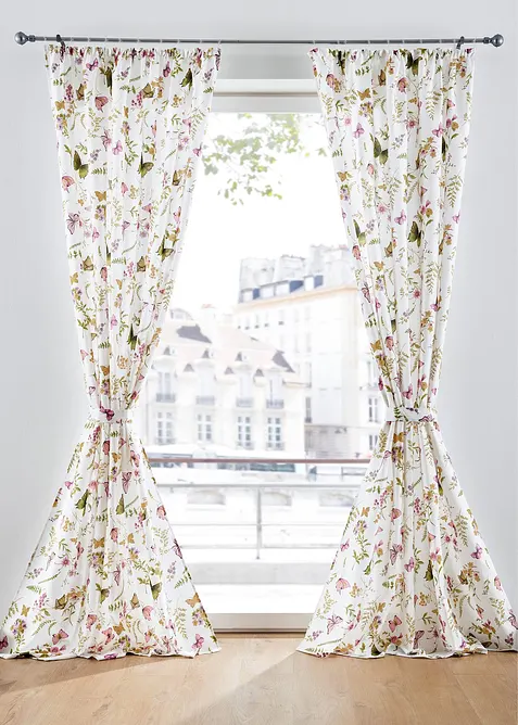 Tenda in microfibra con poliestere riciclato, completa di fermatenda (pacco da 1), bonprix