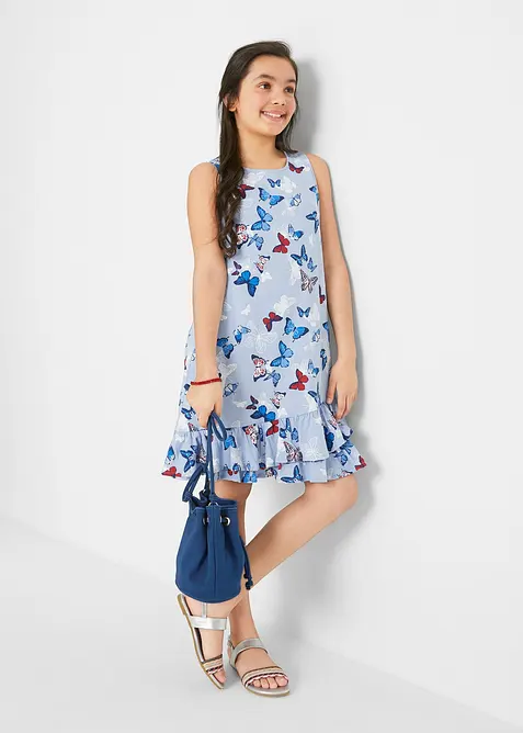 Abito in jersey di puro cotone biologico con volant, bonprix