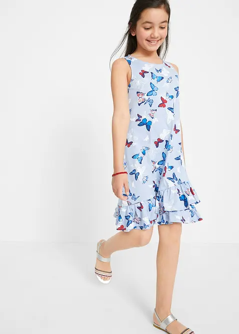 Abito in jersey di puro cotone biologico con volant, bonprix