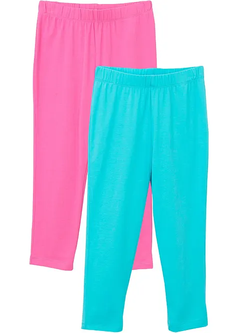 Leggings a pinocchietto in misto cotone elasticizzato (pacco da 2), bonprix