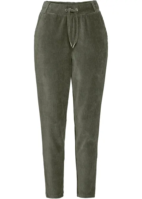 Pantaloni effetto velluto con elastico in vita, bonprix