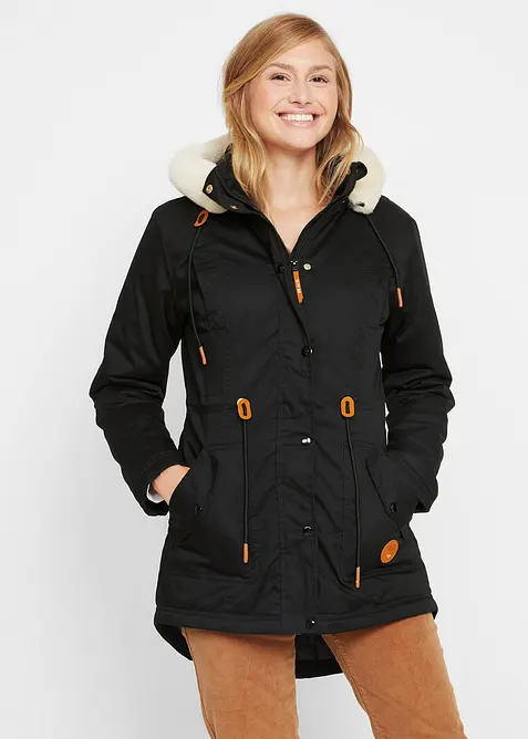 Parka imbottito con pelliccia sintetica, bonprix
