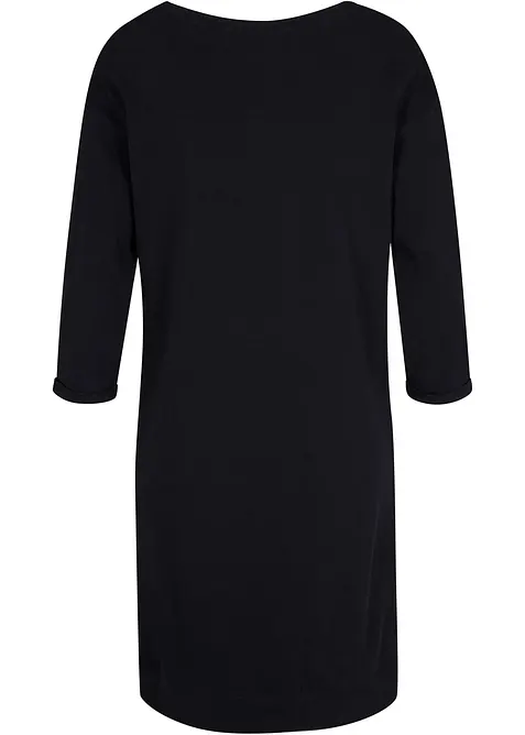 Abito in felpa con manica a 3/4 e interno garzato morbido, bonprix