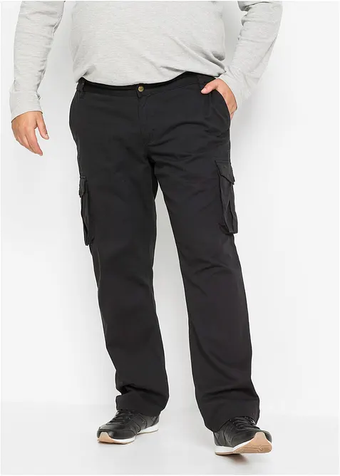 Pantaloni cargo in puro cotone, taglio confortevole regular fit, straight, bonprix