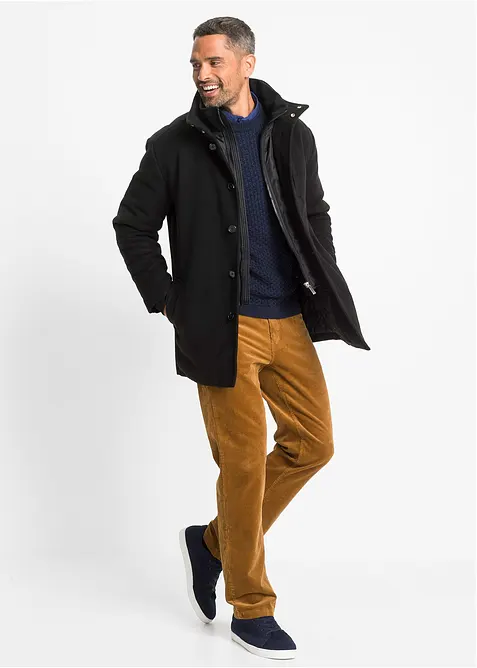 Giaccone invernale in simil lana con paravento, bonprix