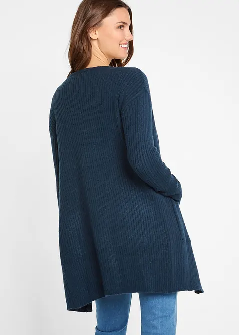 Cardigan lungo a coste, bonprix