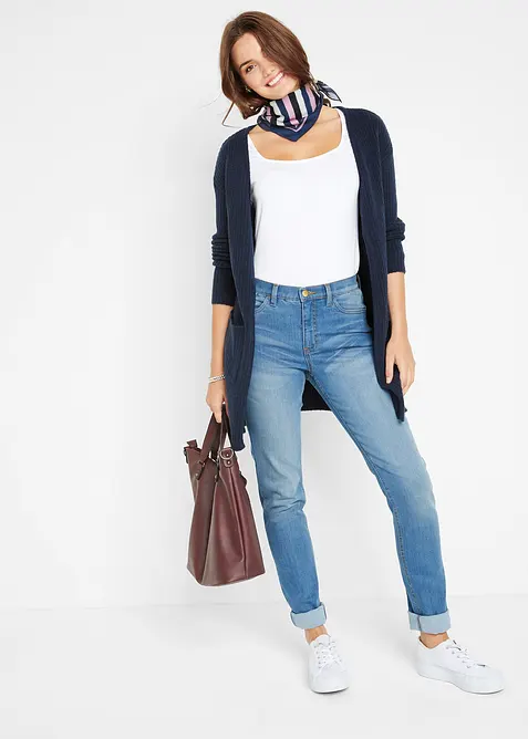 Cardigan lungo a coste, bonprix