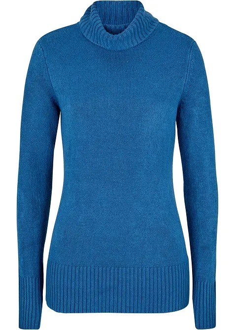 Maglione basic a collo alto in filato fine, bonprix