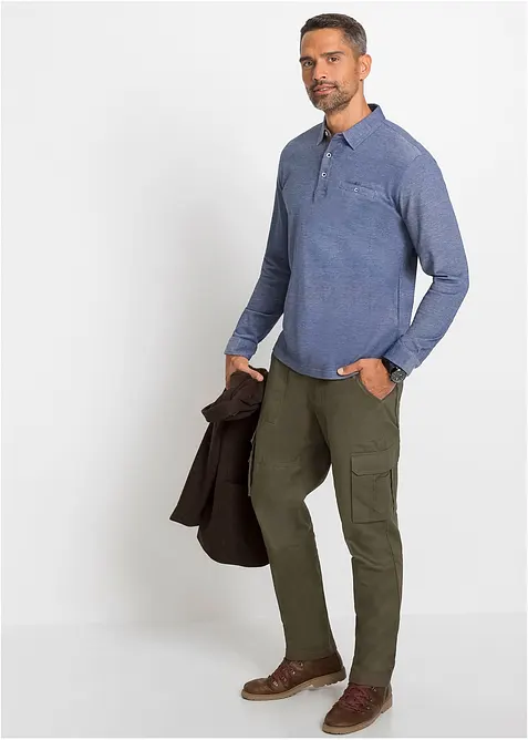 Polo  in piquet a maniche lunghe, bonprix