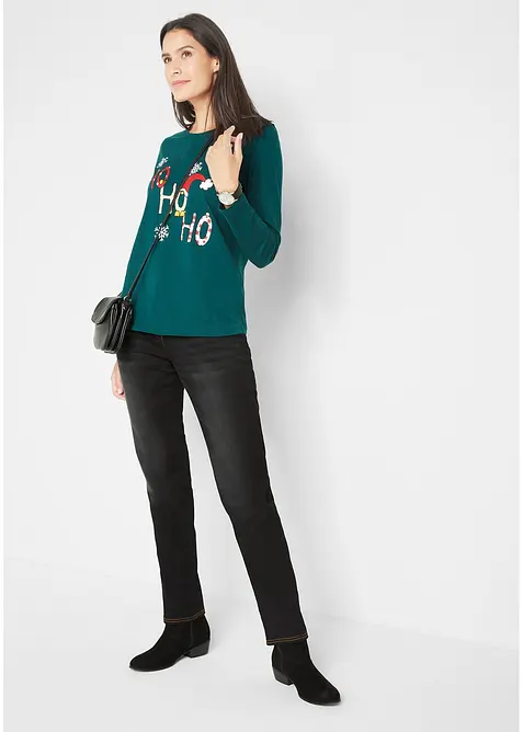 Jeans termici a gamba dritta con girovita comodo, vita media, bonprix