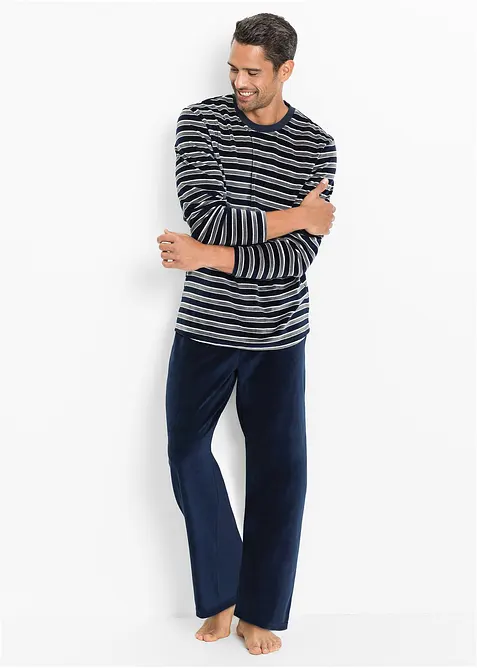 Pigiama in ciniglia morbida a maniche lunghe, bonprix