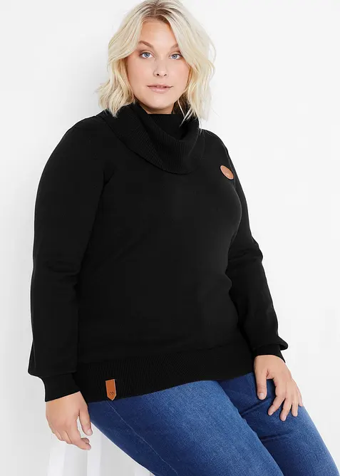 Maglione in filato fine con collo ampio, bonprix