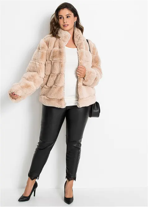 Pelliccia sintetica corta con cerniera, bonprix